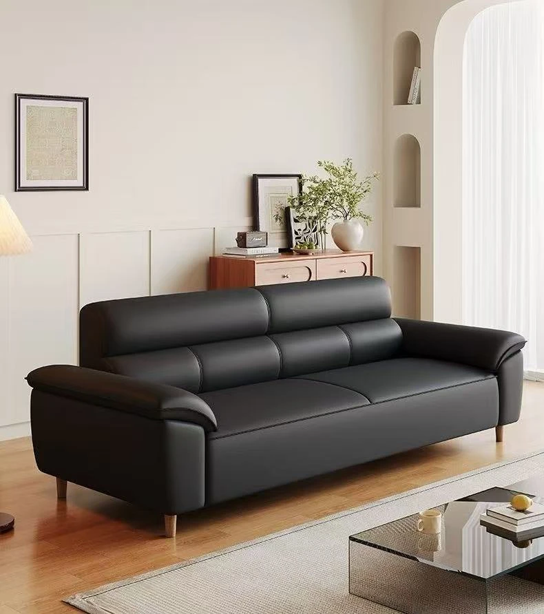 新款北欧真皮沙发简约三人位小户型双人沙发客厅家用办公皮艺沙发