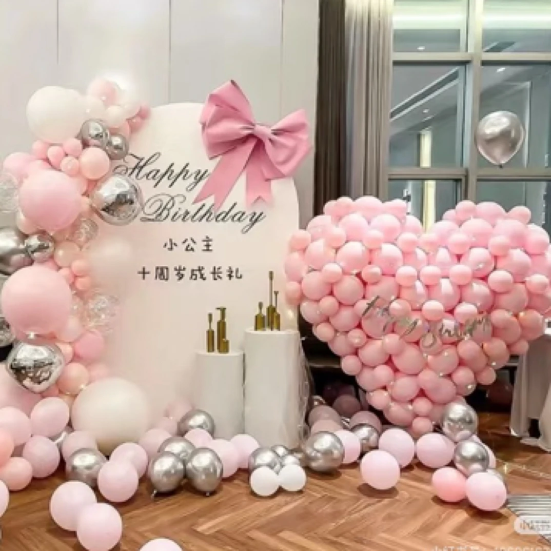 生日宴布置、满月宴百天宴布置仪式感场景气球布置