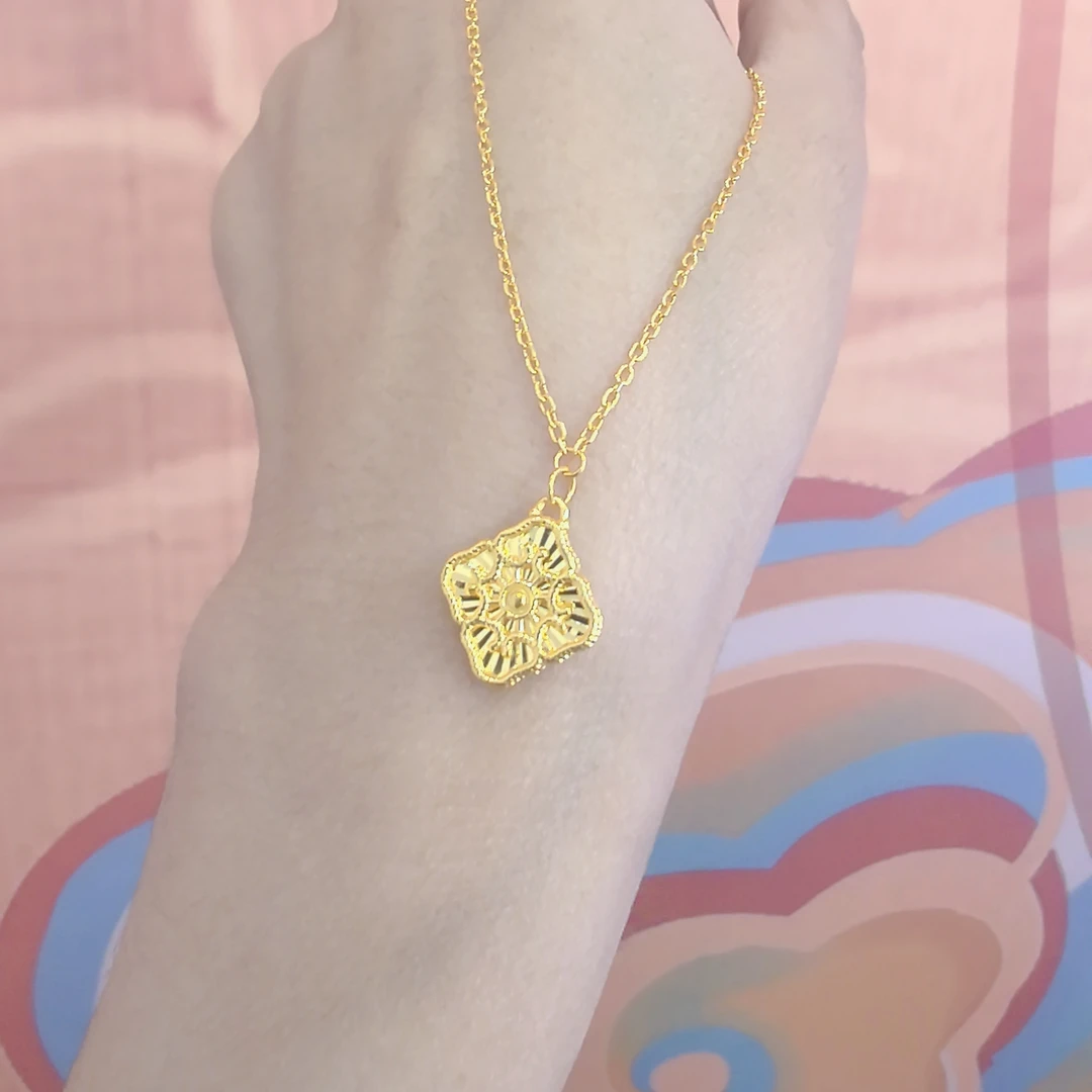 足金999布家四叶草5G黄金套链时尚百搭黄金首饰足金项链B293