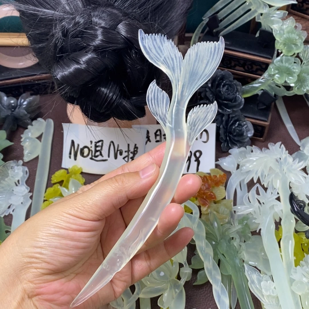 蛇纹石玉未镶嵌发饰