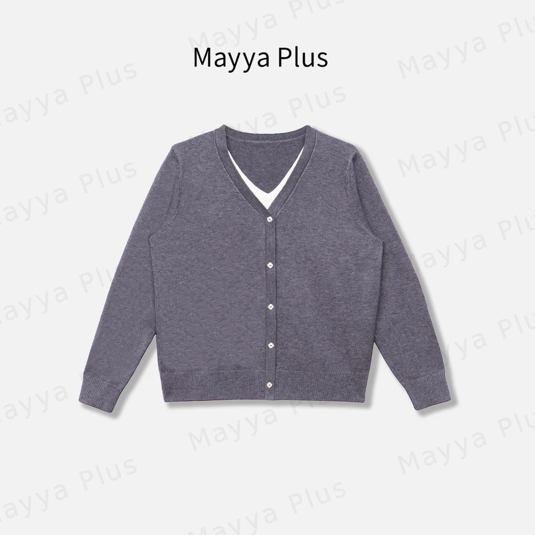 【慢时光】Mayya Plus麦芽秋上新气质显瘦流光风针织上衣32536397