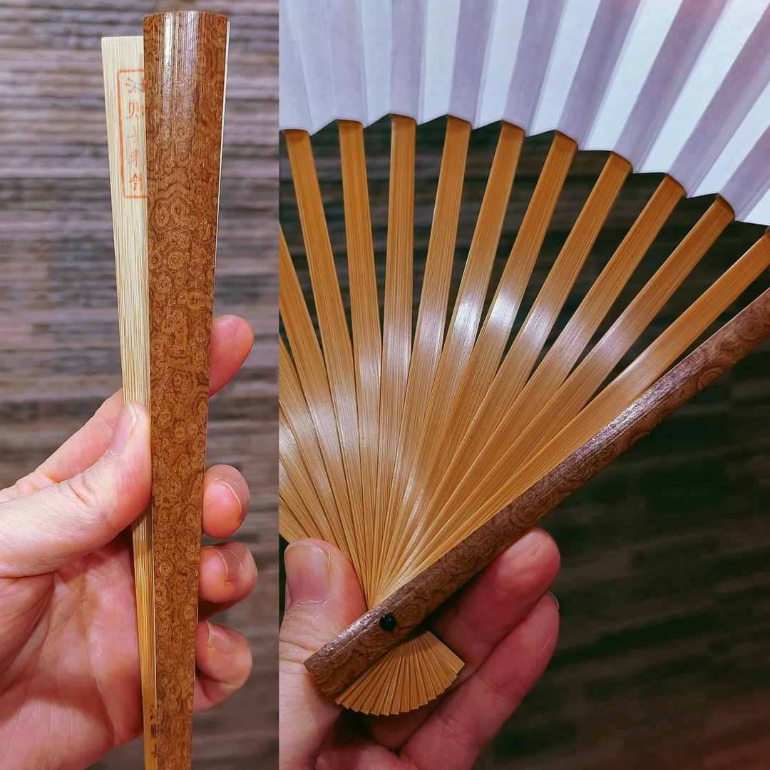 重器 非遗大师江贻兵手工制老料越南湘妃竹稀少满花95寸扇越妃97