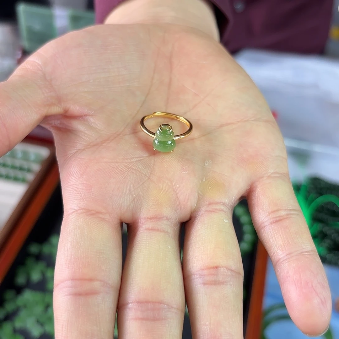 和田玉戒指银S925镶嵌