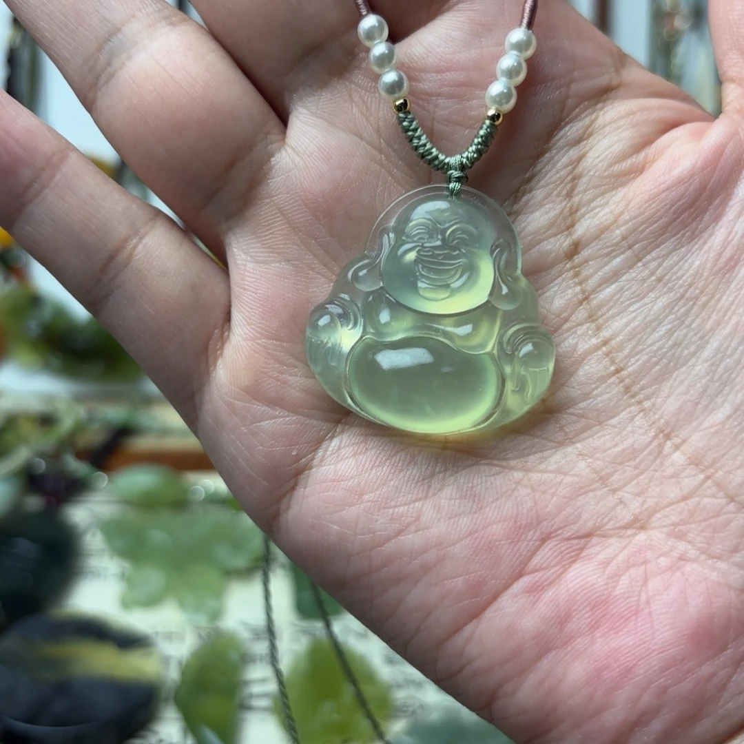 蛇纹石玉合金颈饰