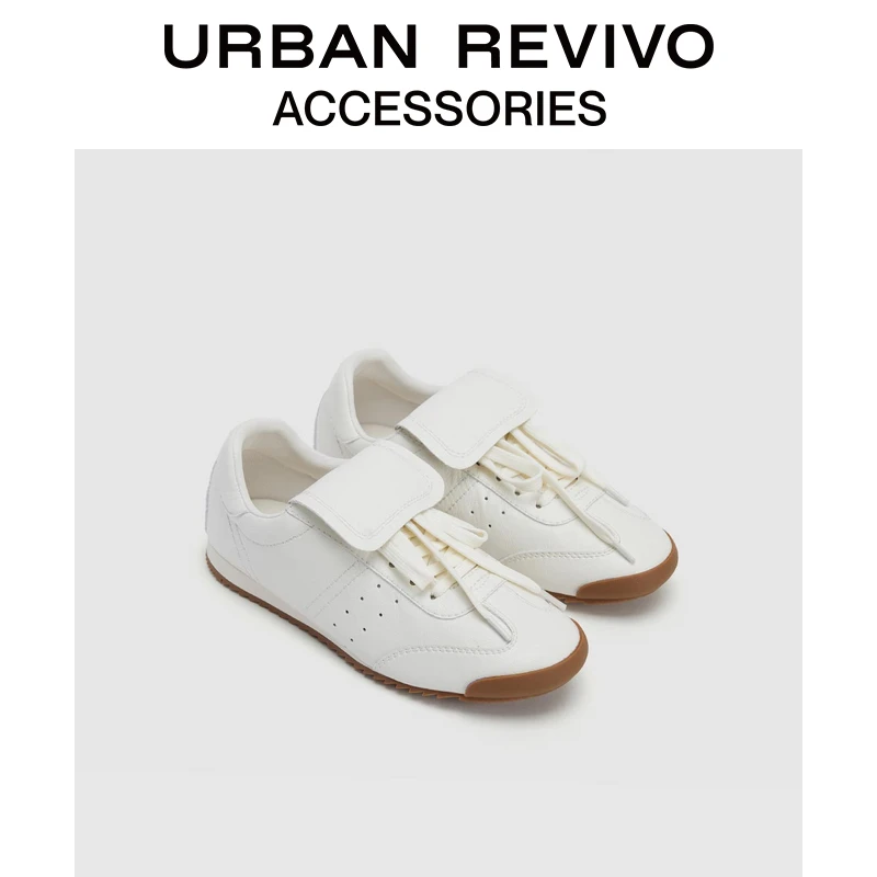 URBAN REVIVO2025秋季新款女学院风翻盖鞋舌运动鞋UAYS50021