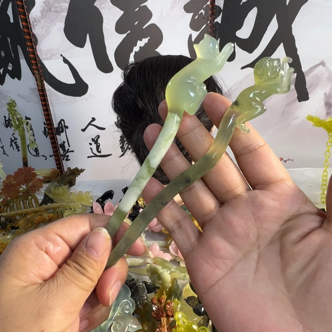 蛇纹石玉未镶嵌发饰