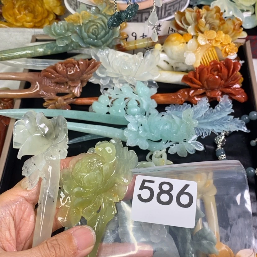 【闪购商品】岫玉发饰未镶嵌七**儿