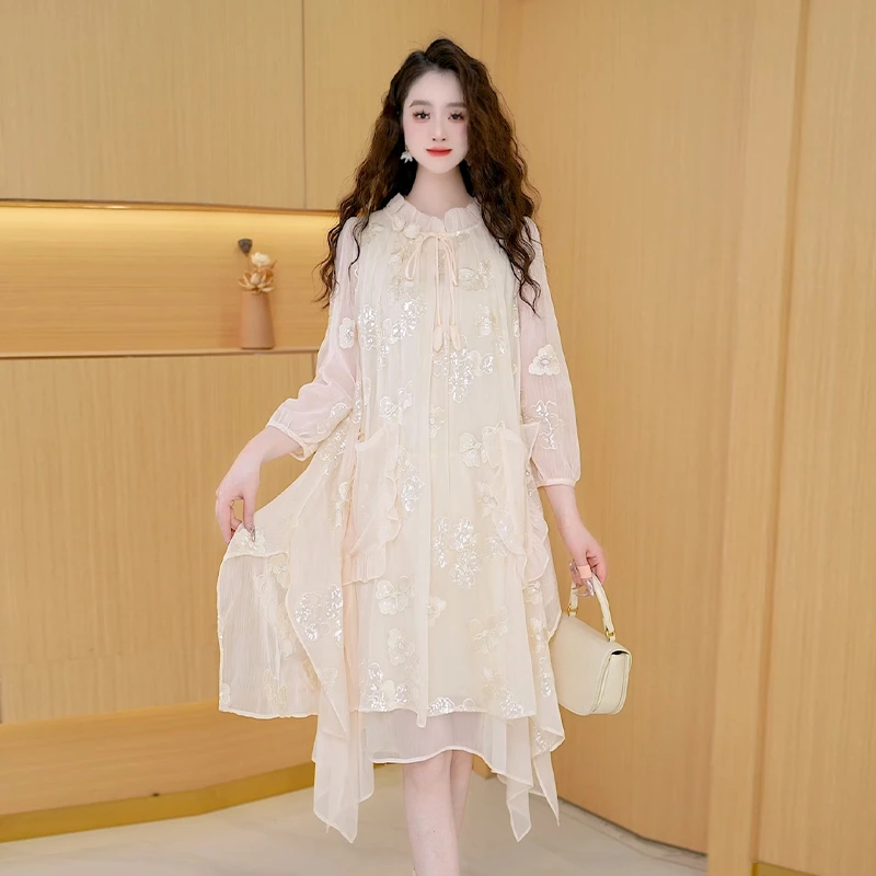 【连衣裙】早春季新款时尚修身气质高贵洋气显瘦减龄轻奢宽松连衣