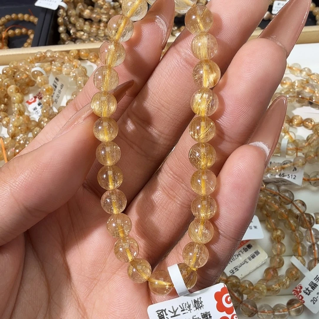 发晶手链未镶嵌天然金发晶