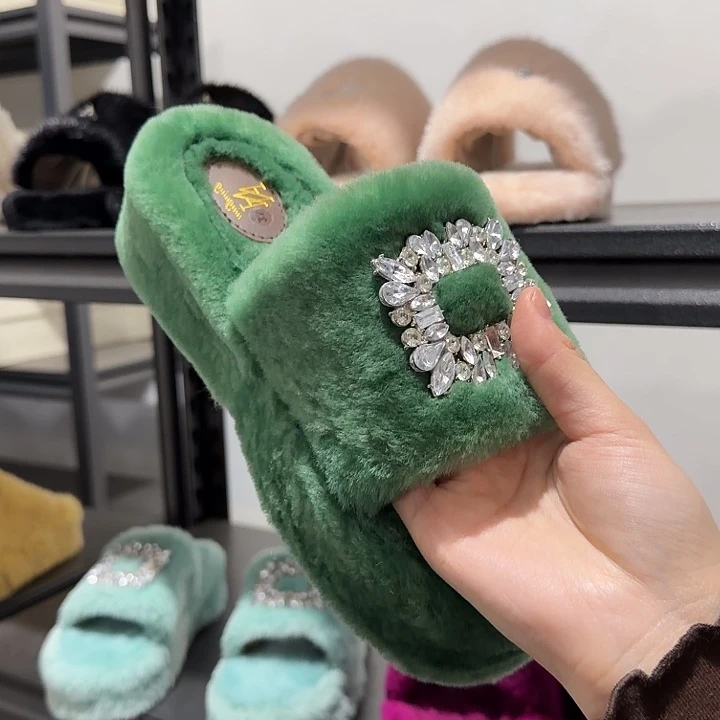 39墨绿色羊毛露脚不加钻