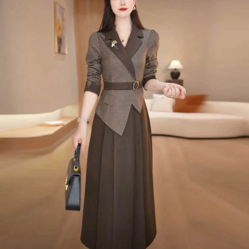 轻奢时尚优雅高贵洋气连衣裙2025秋季新款高级感气质收腰显瘦裙子