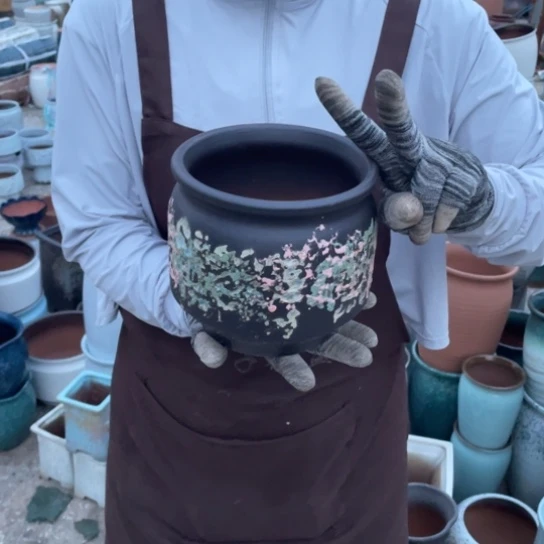 紫砂花盆口15高14正品正品