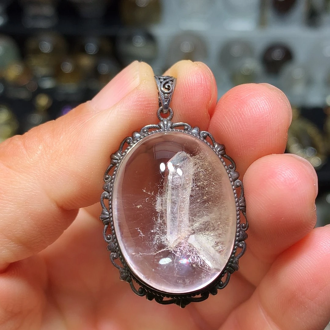 水晶珠宝半成品银S925镶嵌定制款