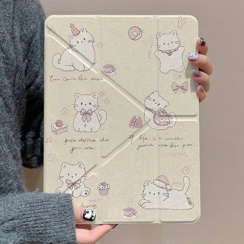 魅榔悠闲猫适用苹果iPadA16平板保护套2025iPad11笔槽iPad10壳