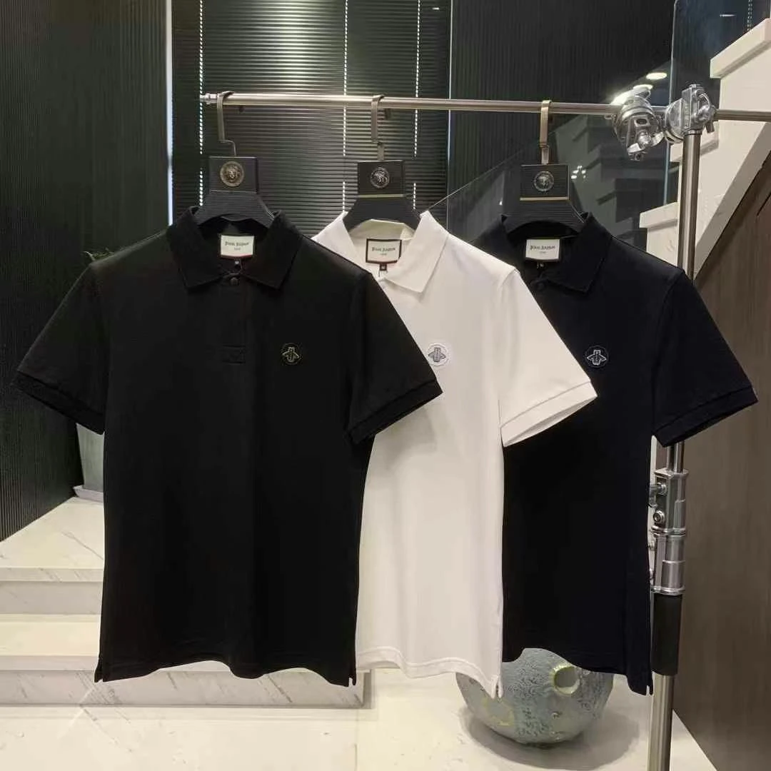 7045    新款男士高奢简约大气时尚休闲方领短袖