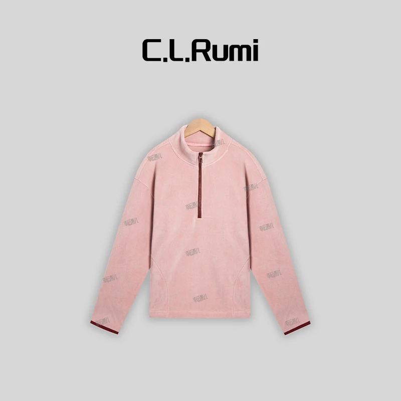 【Rumi时装】轻暖基础加厚宽松速暖立领拉链卫衣上衣6424wy