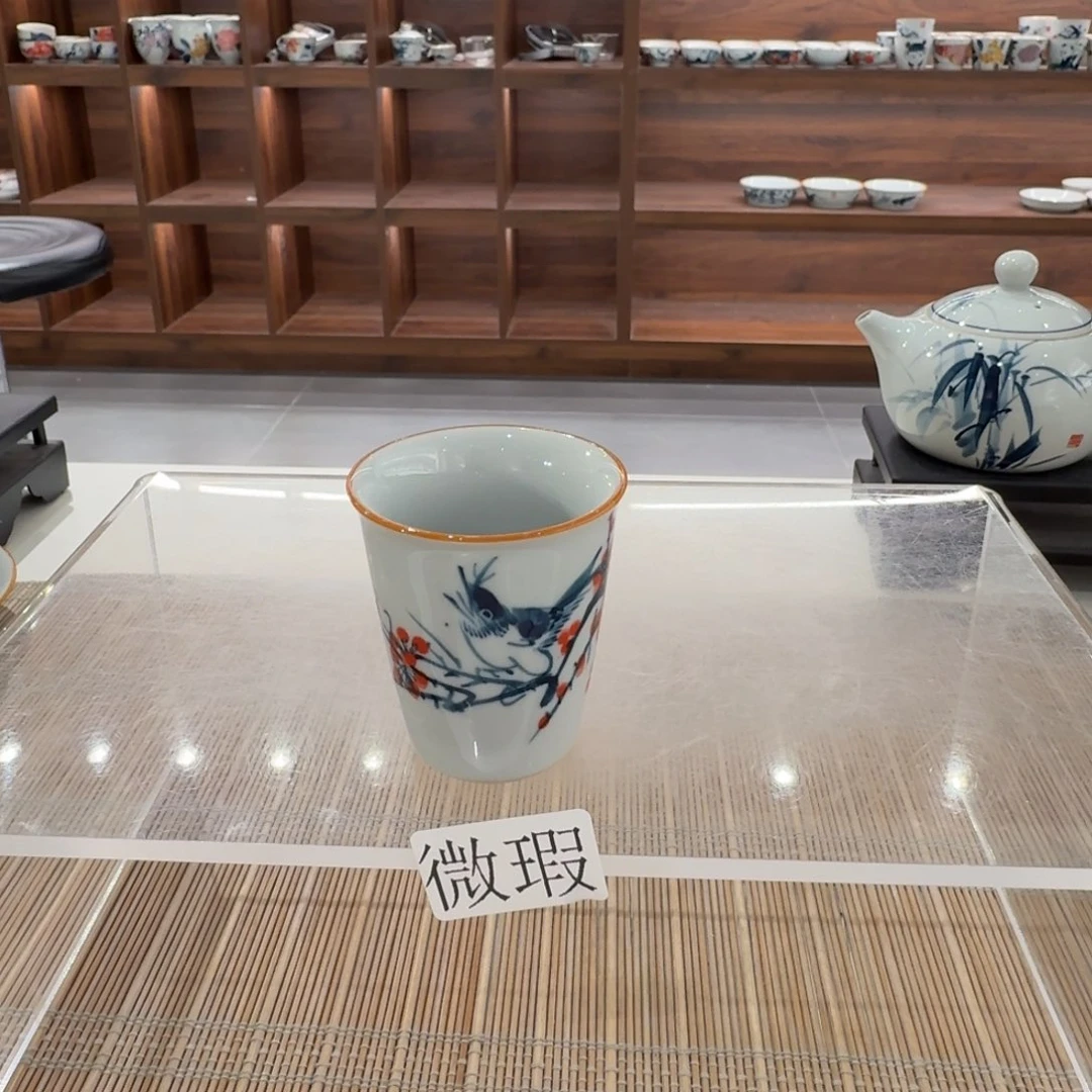 釉下手绘茶具微瑕