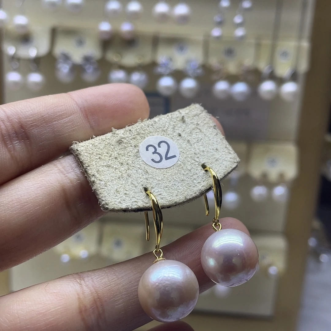 银S925镶嵌耳饰淡水珍珠