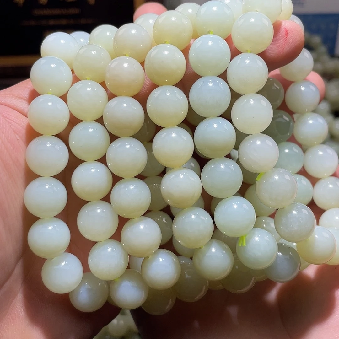 和田玉且末料手串12mm多样性发一未镶嵌