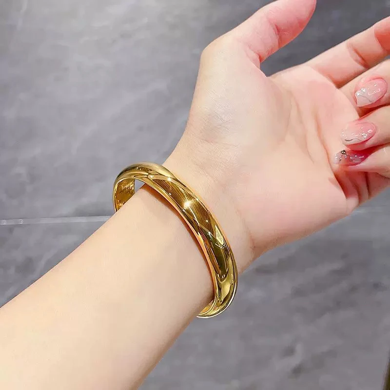 手镯 手镯泥鳅背款气质时尚简约光面