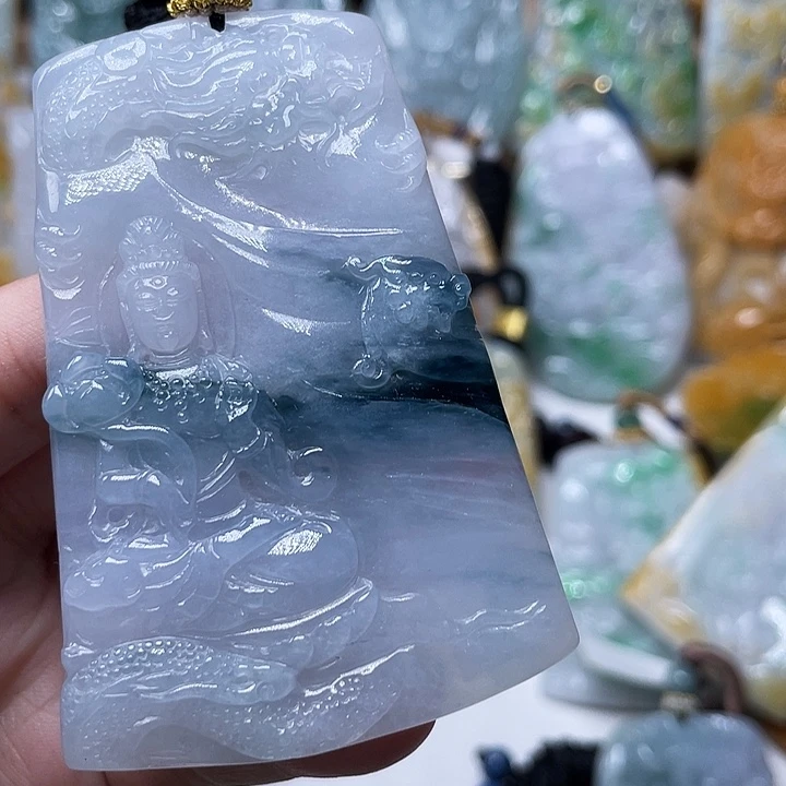 咦***哈翡翠未镶嵌颈饰天然