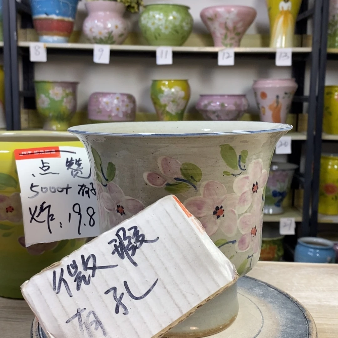 景德镇手工手绘陶瓷花盆