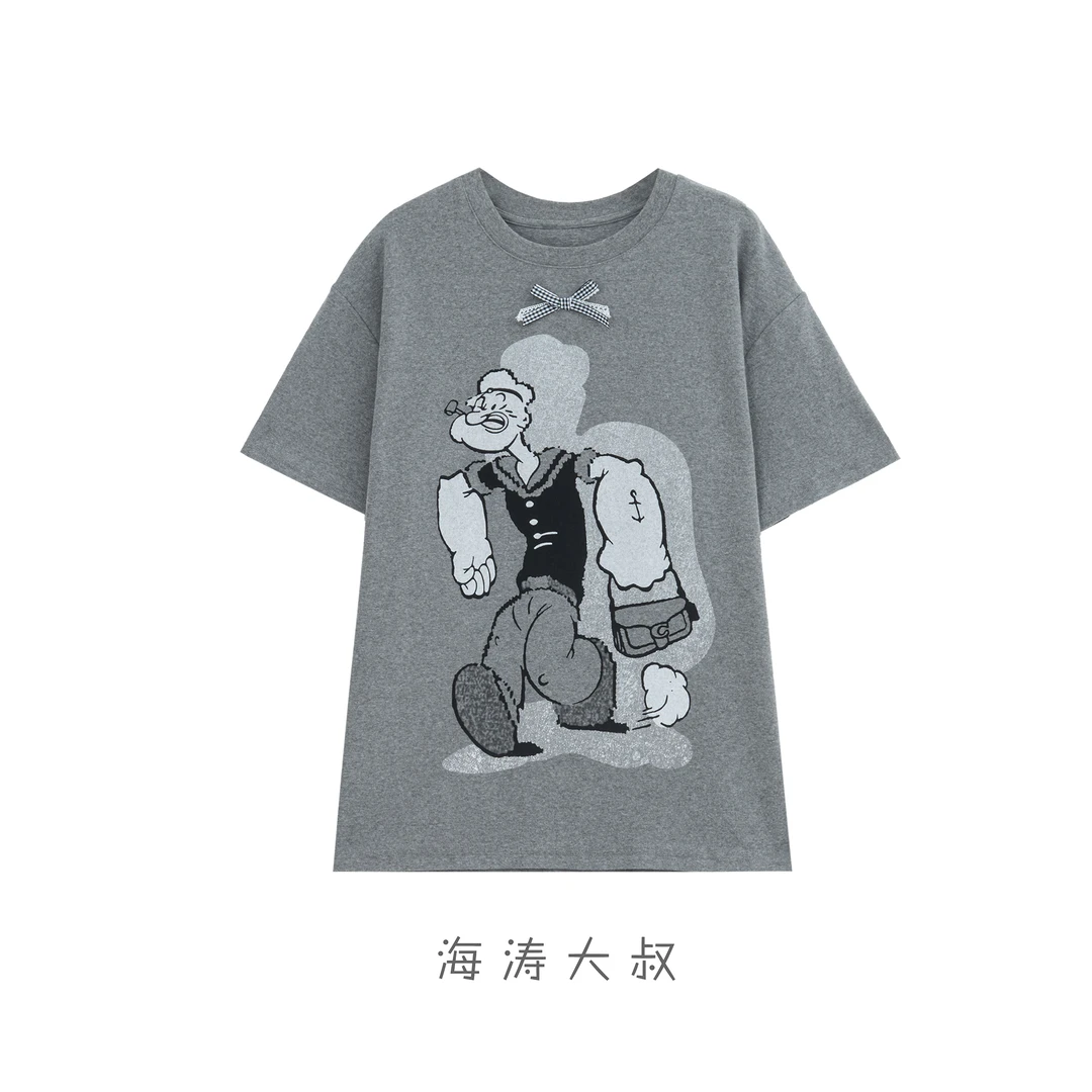 【海涛大叔】「航海日」力气大大的小男孩素描净色磨毛T恤DGCBLF08051