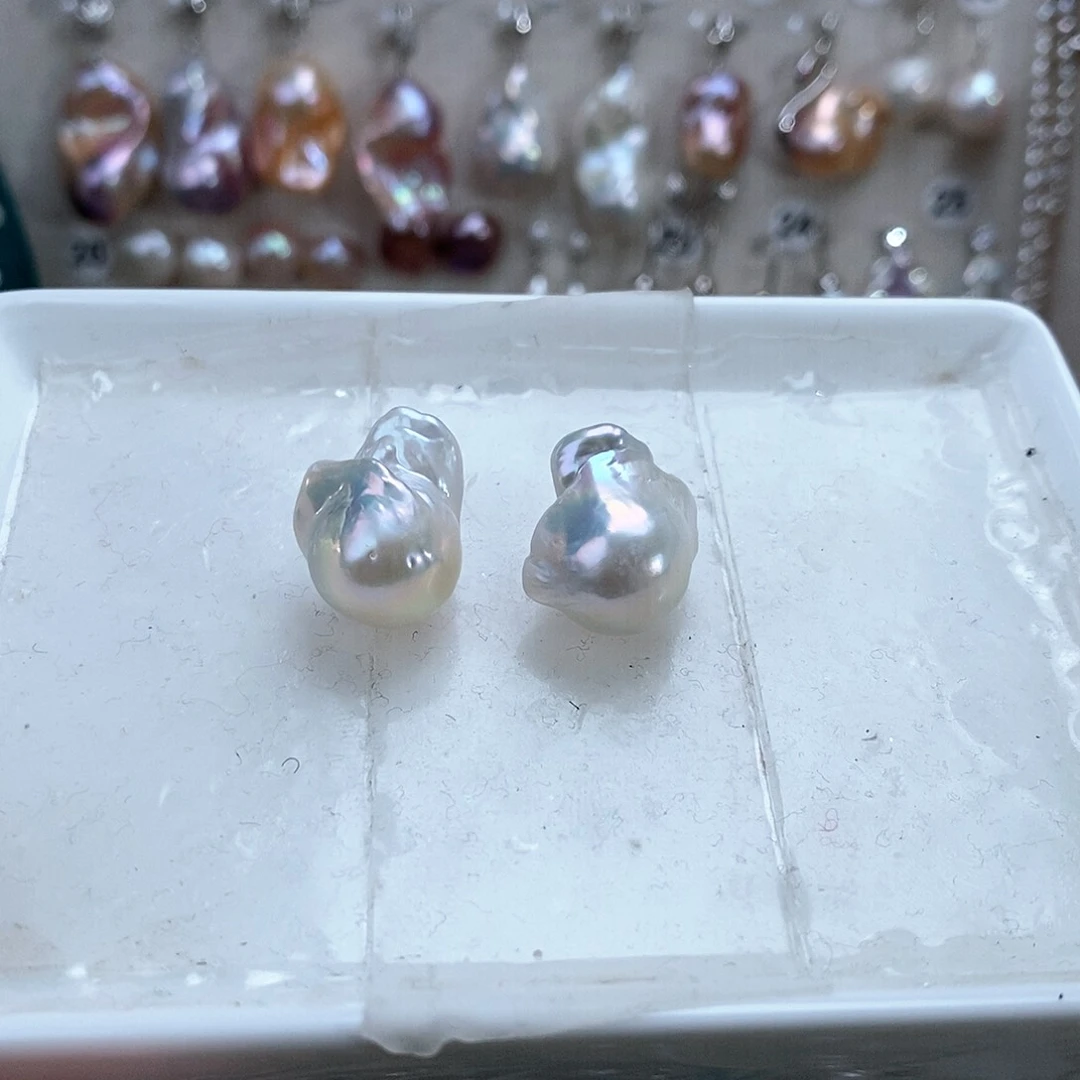 淡水珍珠耳饰银S925镶嵌
