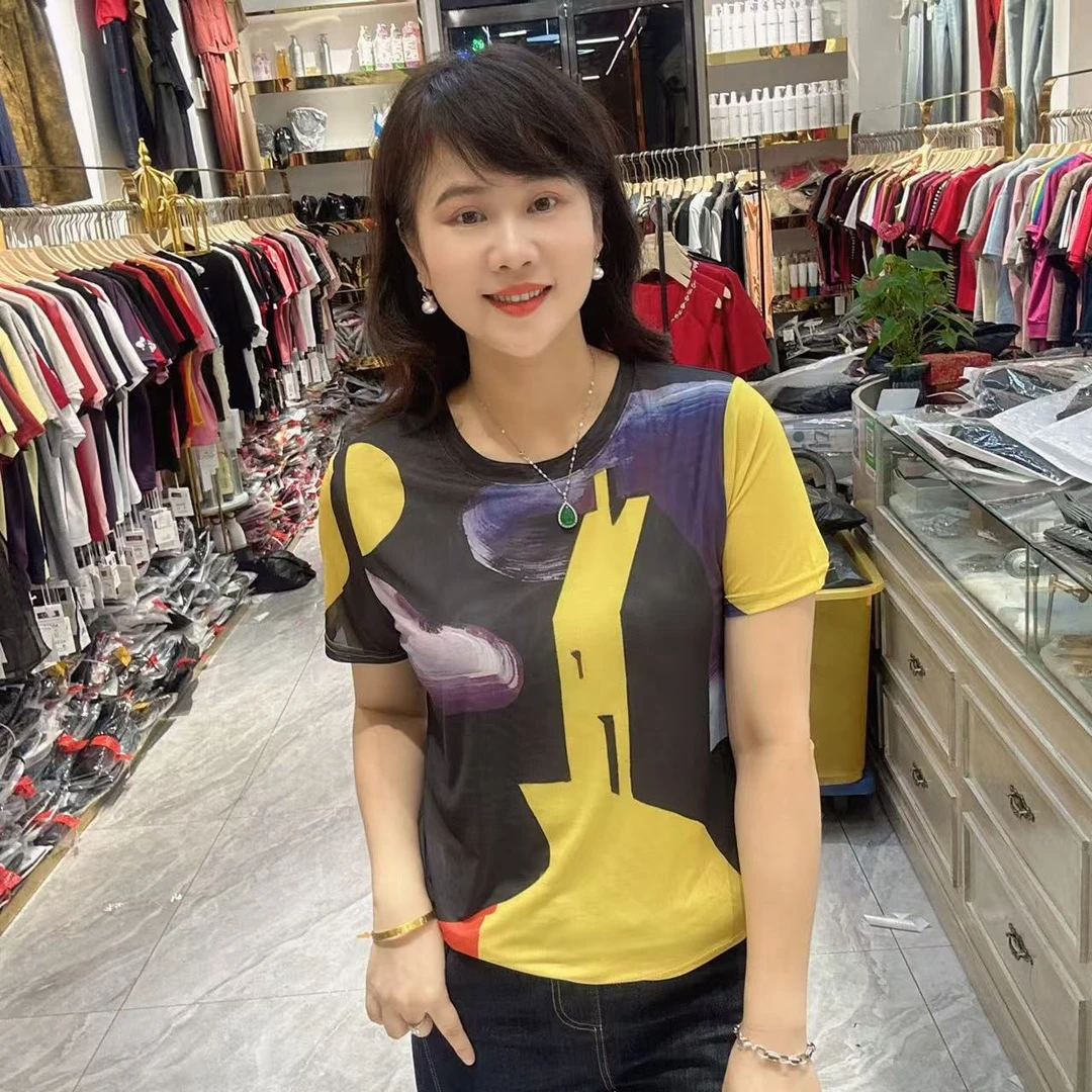 1-卡通扎染效果T恤57长