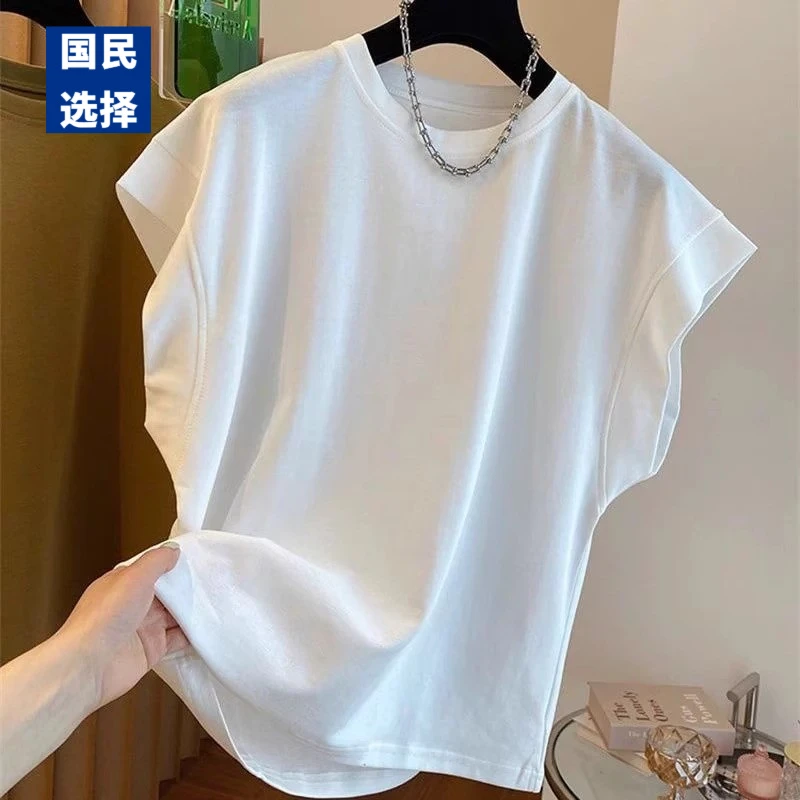 海澜优选之家新款夏季韩版潮流优质短袖坎肩t恤男女休闲飞飞袖背