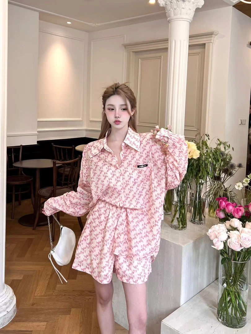 Aimme sparrow新款粉色衬衫上衣/短裤