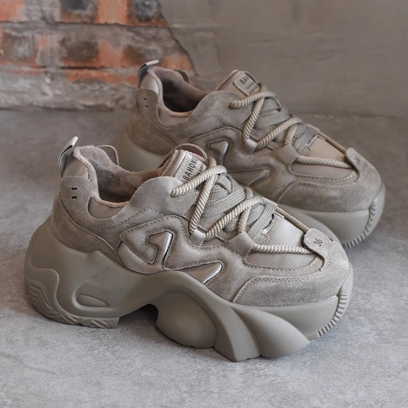 厚底小个子7cm增高老爹鞋女款2026秋冬加绒保暖轻便百搭运动鞋子