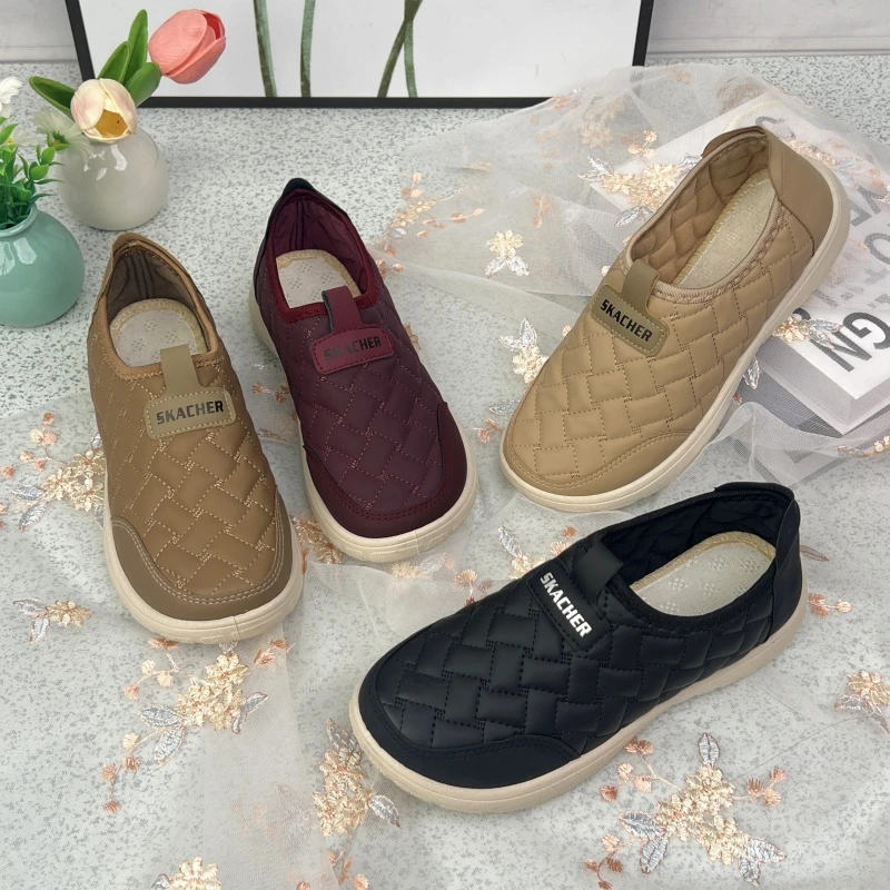 春秋季百搭妈妈鞋一脚蹬舒适软底老北京布鞋平底防滑休闲单鞋