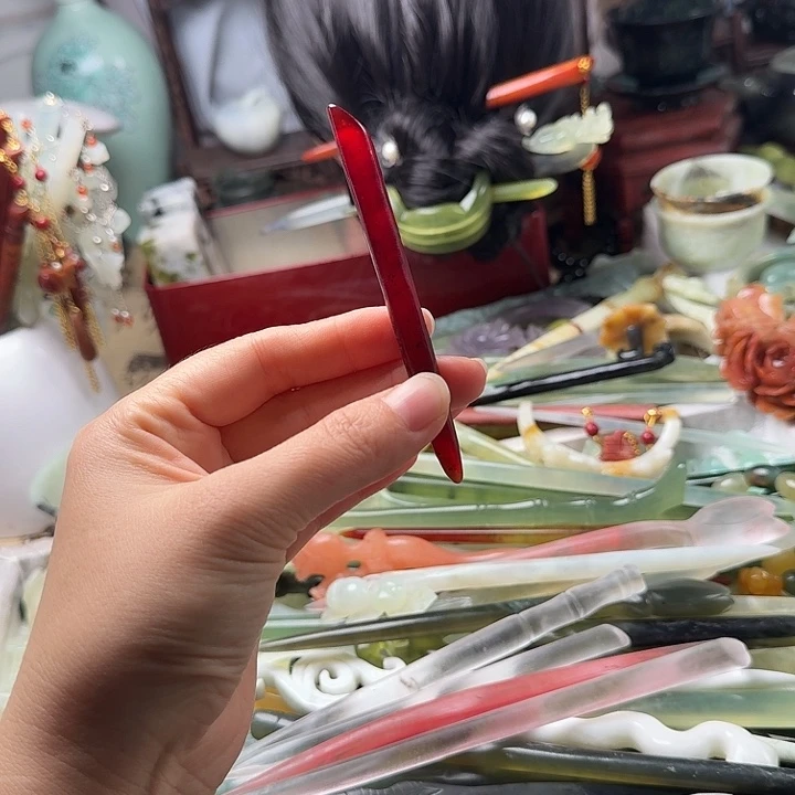 蛇纹石玉合金发饰