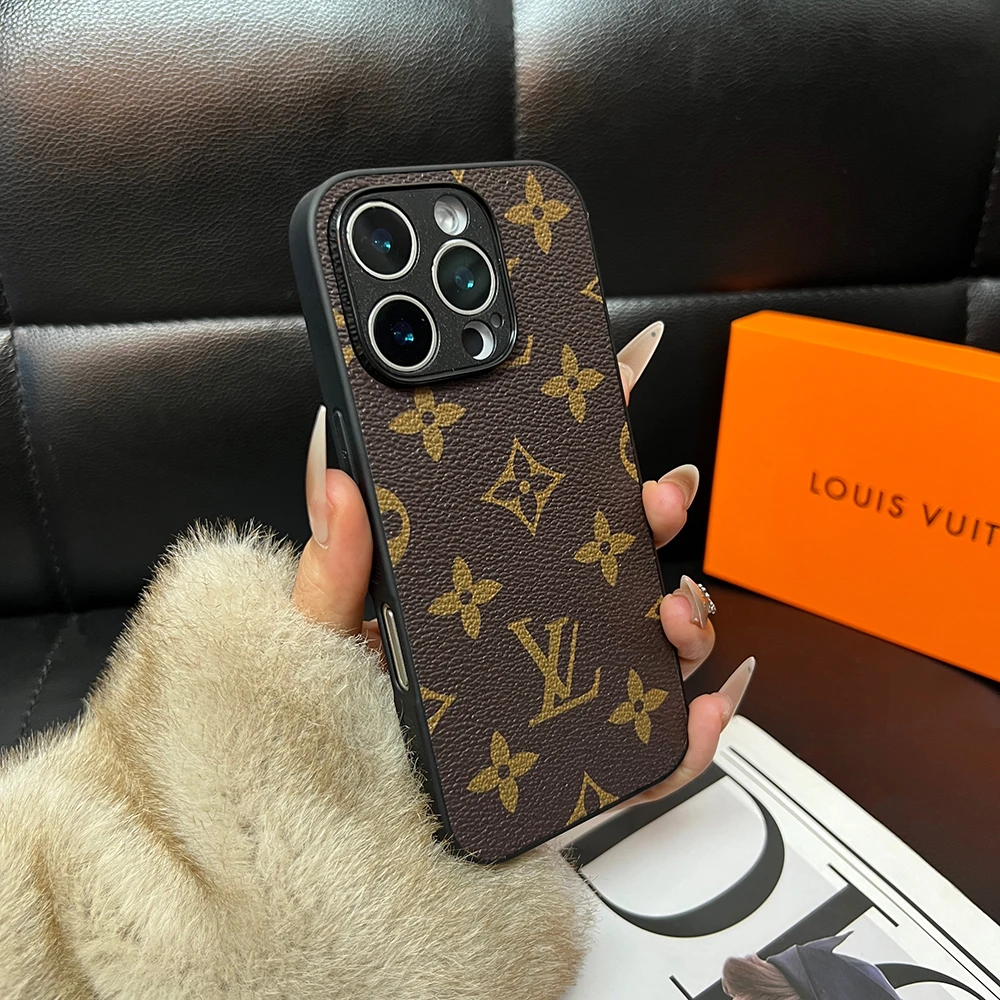 苹果16手机壳高级感15promax皮质老花14网红13潮牌适用12保护套11