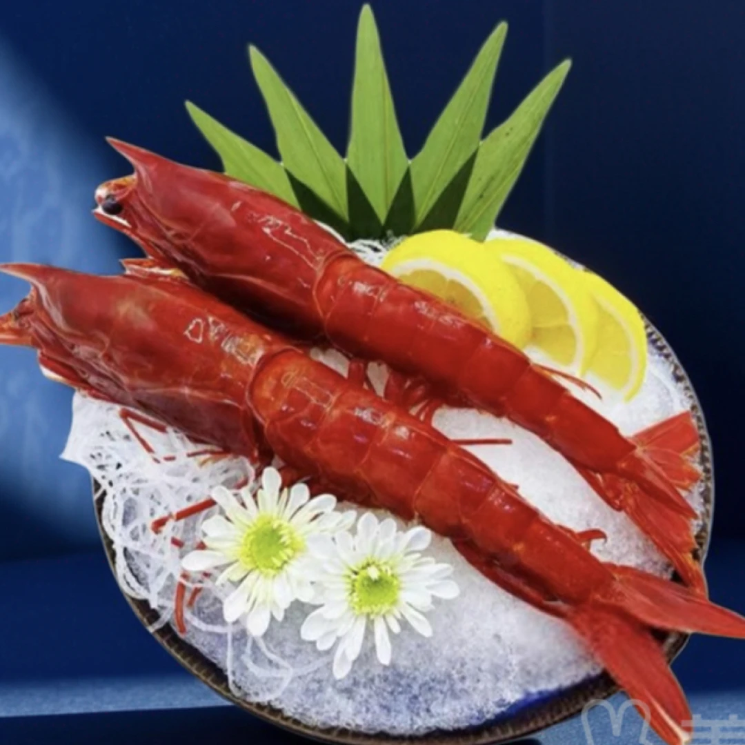 【外卖到家】西班牙红魔虾两只（虾膏浓郁）配冰盘芥末酱油一份