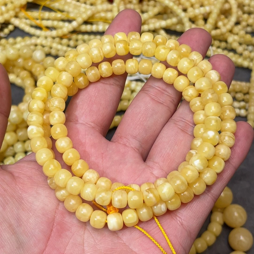 蜜蜡裸石未镶嵌蜜蜡佛珠7.5mm