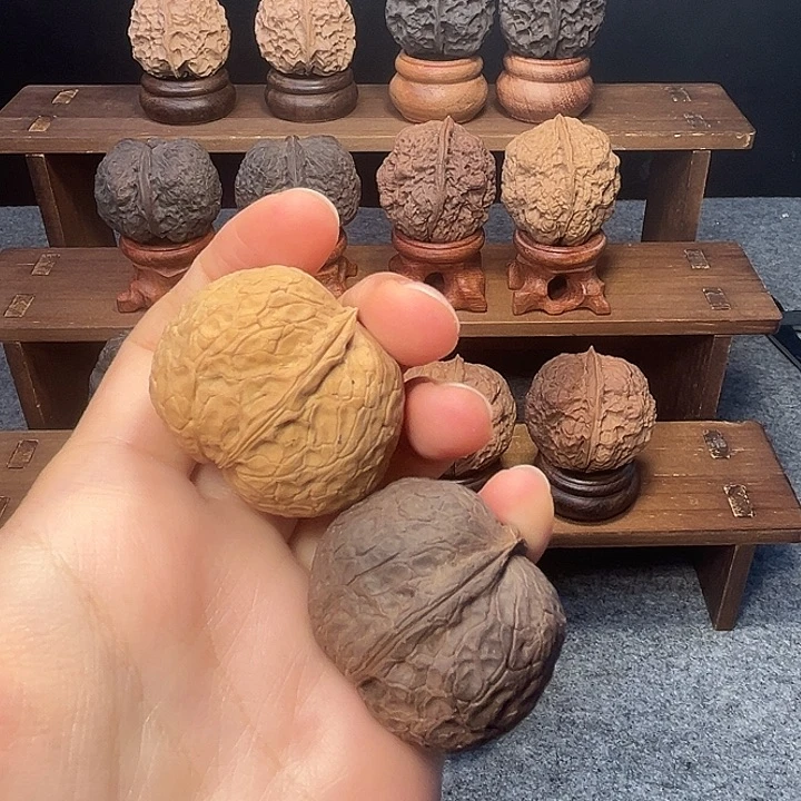 文玩核桃吊坠z小元宝蛇皮纹38mm