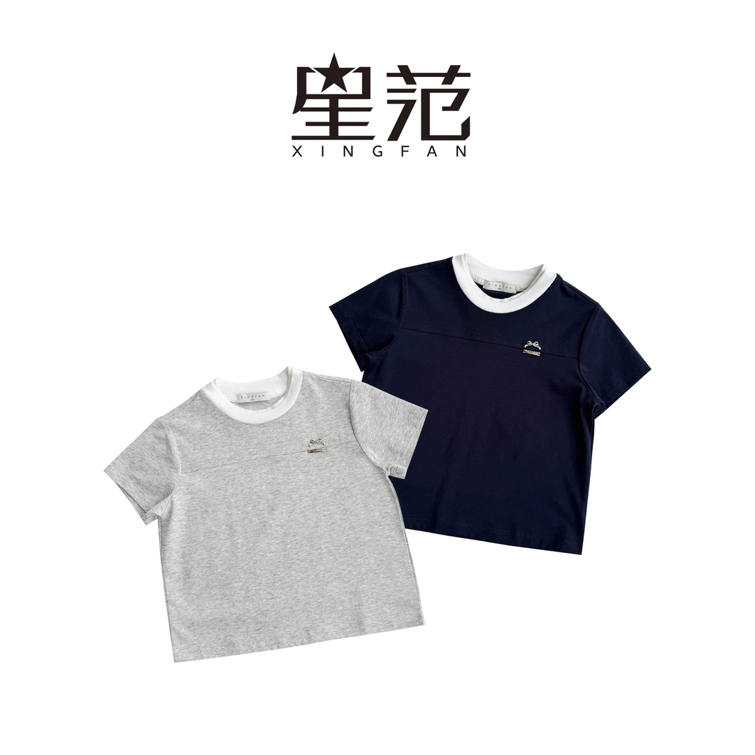 【现货】星范童装2025年夏季新款女童字母印花T恤252-XF-52037