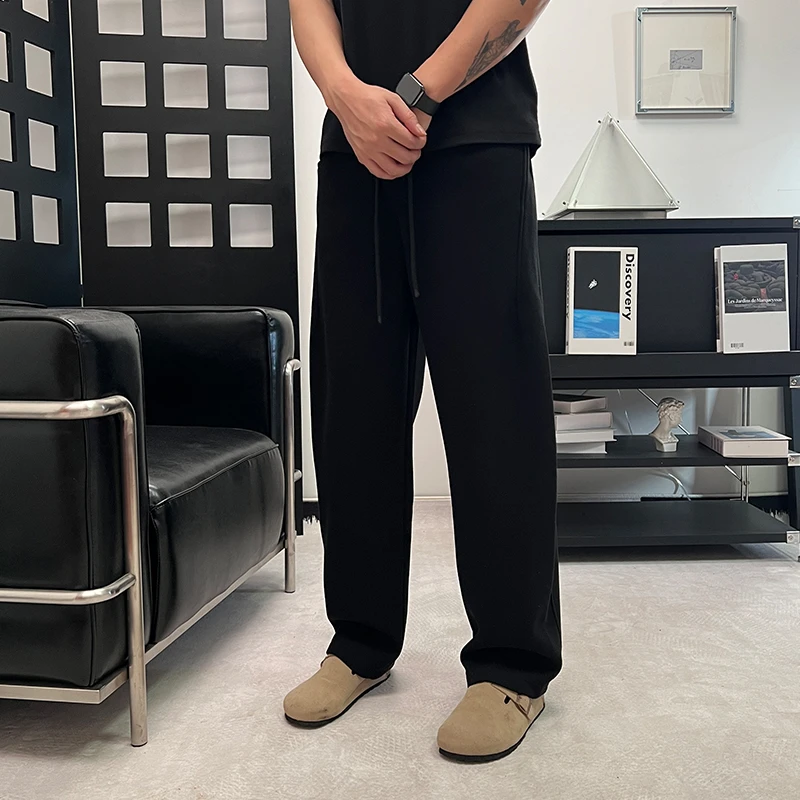 加绒裤子男款秋冬保暖休闲裤2025新款宽松卫裤直筒长裤潮牌运动裤