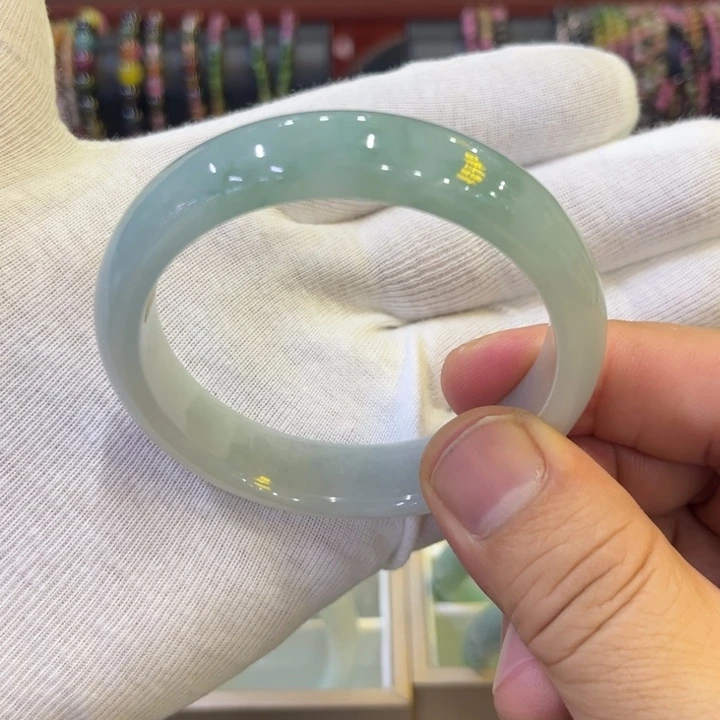 未镶嵌手镯翡翠四海哥翡翠飘花宽轮胎正圈