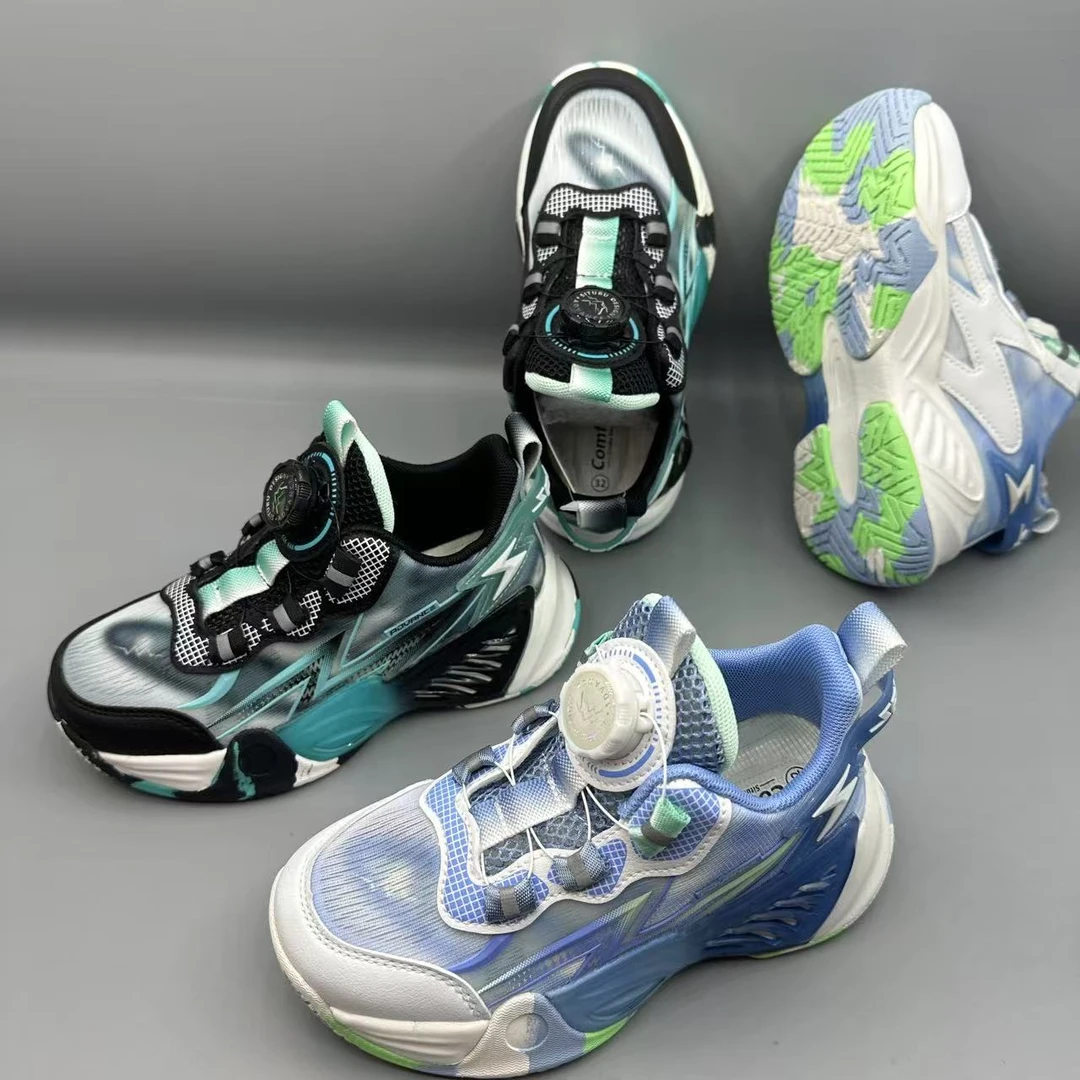 8287儿童单网迷彩底篮球鞋旋转扣童鞋休闲鞋百搭时尚男女运动鞋32