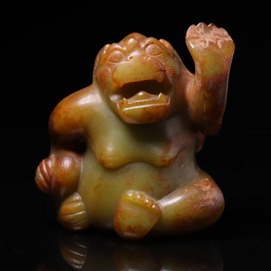 明代和田玉玉熊摆件