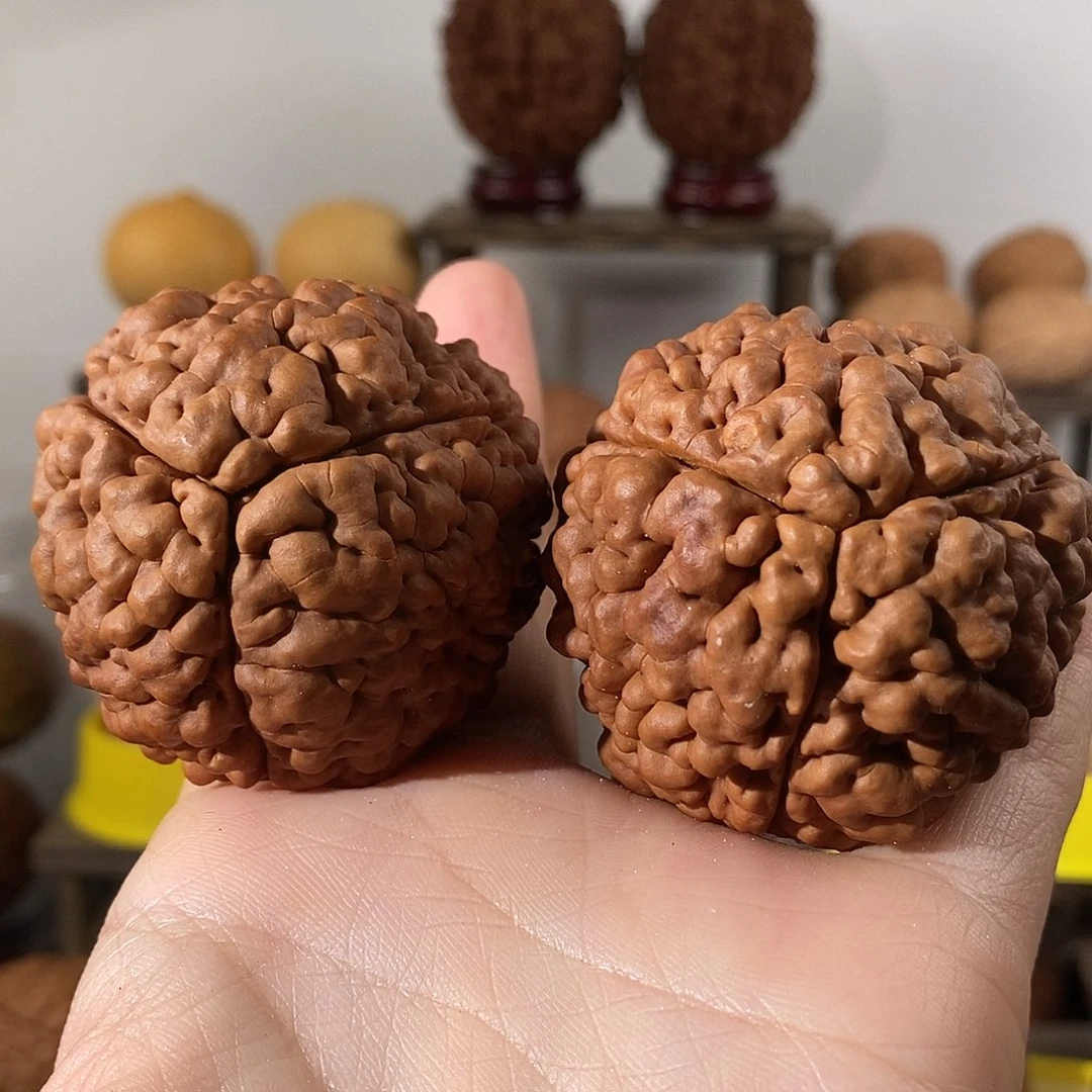 吊坠文玩核桃逍**在三瓣脑纹金刚爆肉微色5056