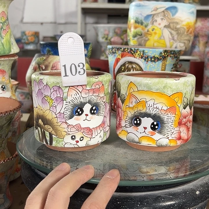 满38包邮 景德镇手绘花盆性价比超高