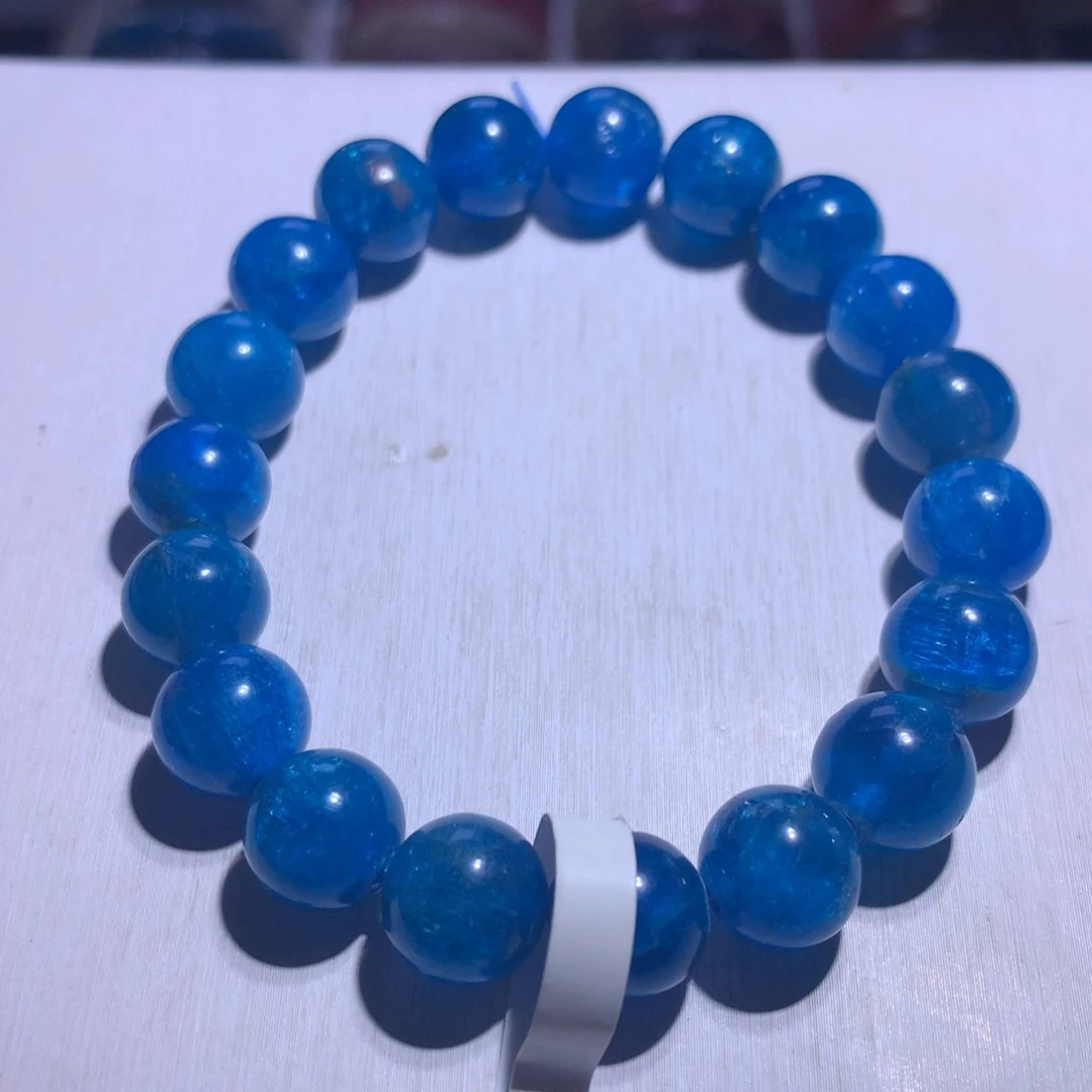 银S925镶嵌水晶手串蓝磷灰10.4m