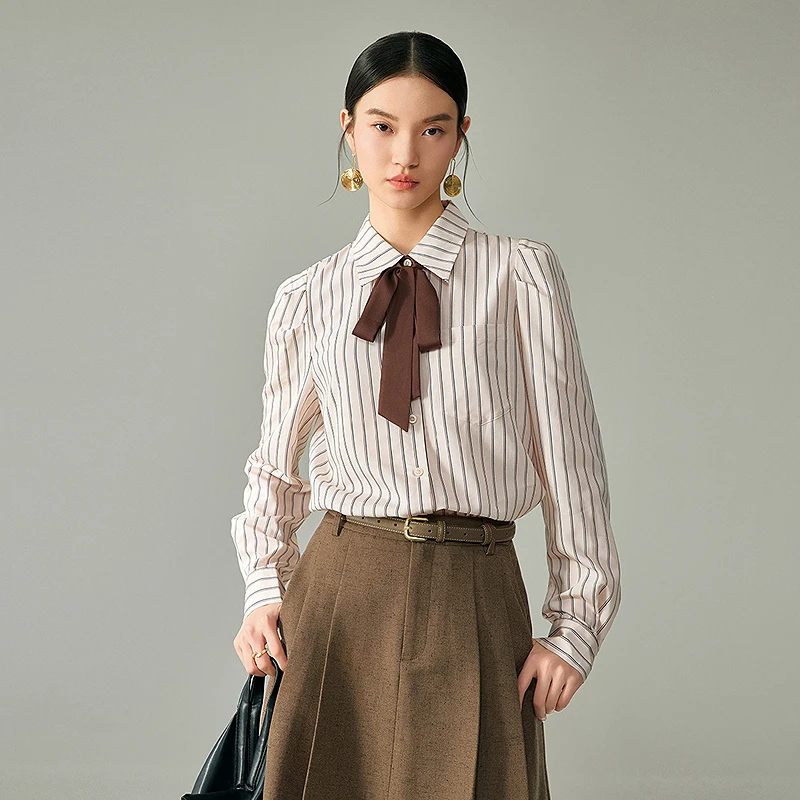 【尚雅专属】MOFAN摩凡春新款米条纹衬衫MBC475187