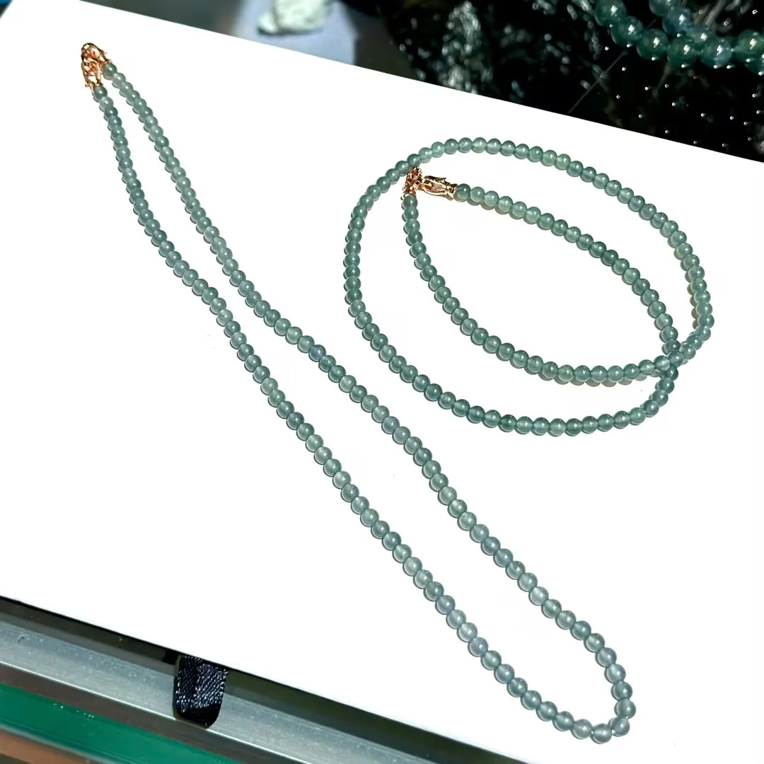 【CH】冰种翡翠项链-约4mm（多样性发其一）
