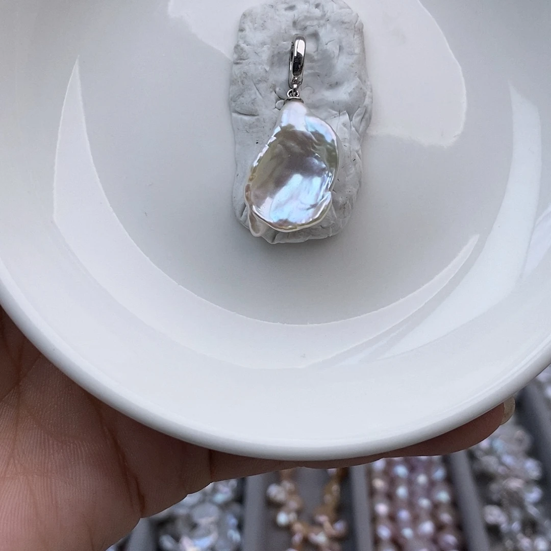 颈饰淡水珍珠银S925镶嵌