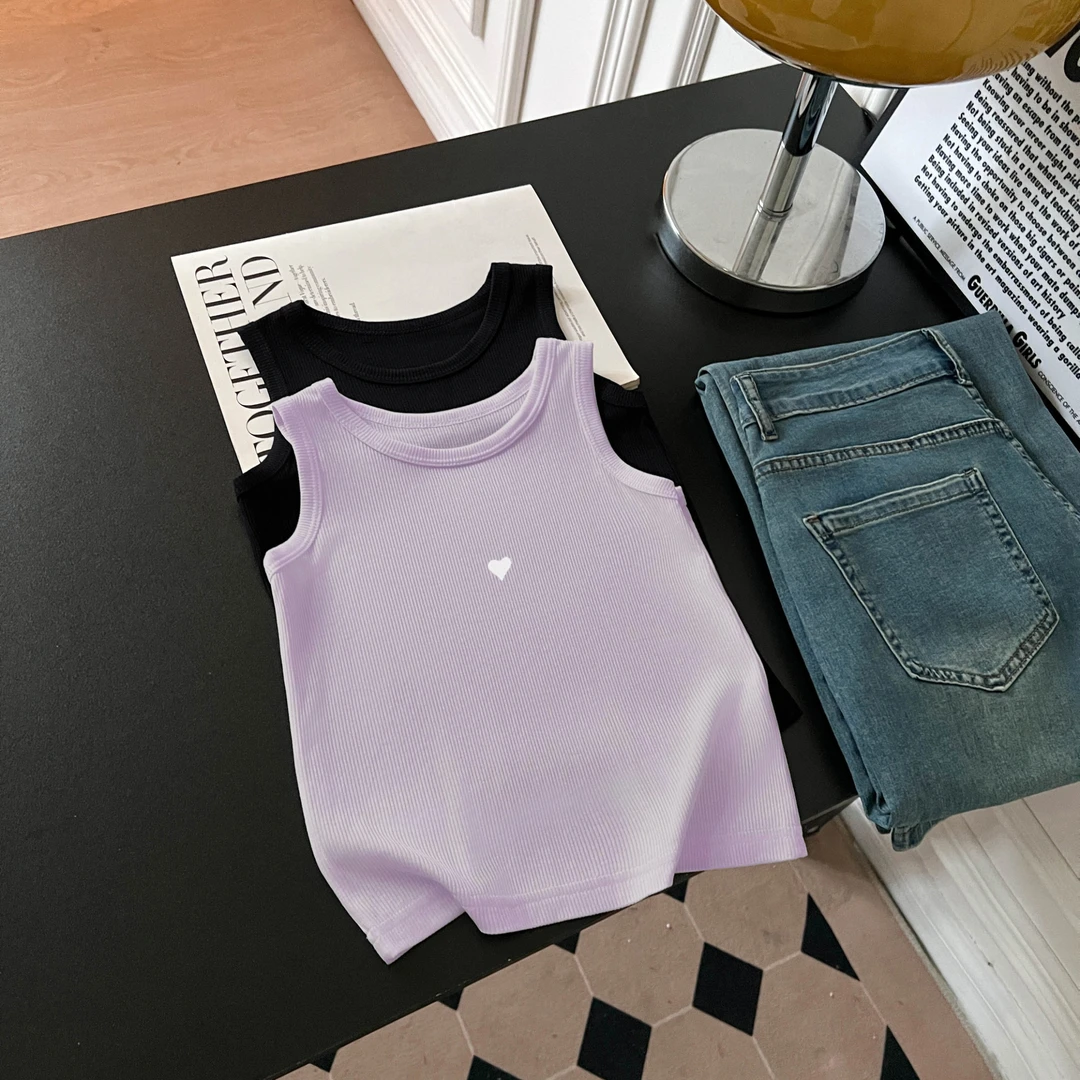 外出女孩吊带背心内搭纯色无袖童装男女童夏季薄款外穿百搭上衣